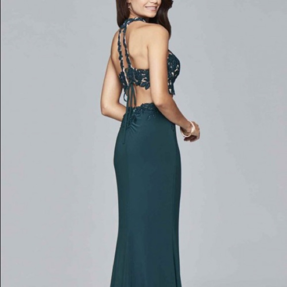 New Faviana Skirt and Top Elegant Lace Embroidered Prom Evening 2 Piece Set - Picture 4 of 11